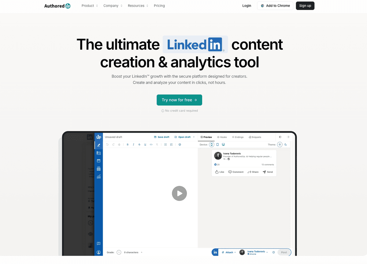 AuthoredUp website screenshot
