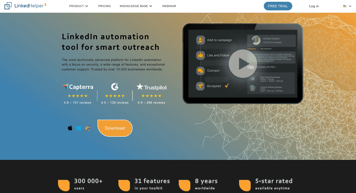 Linked Helper website screenshot